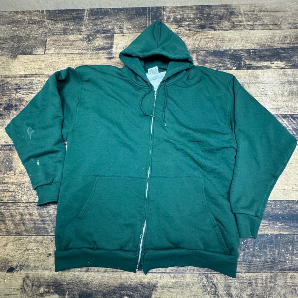 Pluma Full Zip Hoodie Thermal Lined Green XXL MSU MICHIGAN STATE‎ 2000